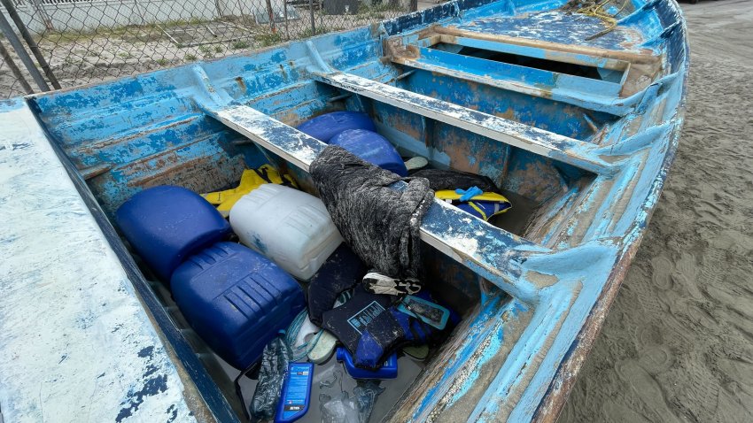 The panga that washed ashore in Del Mar early on Monday