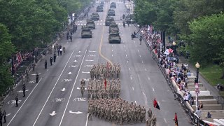 Una vista del desfile militar este sábado en Washington, DC.